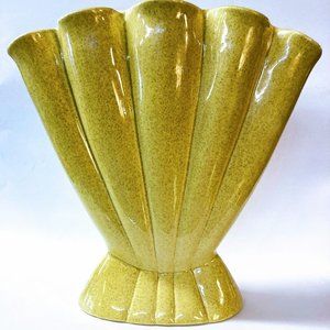 SOLD MCM - Yellow speckled Gladioli vase by Red Wing Pottery